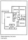 3 Bed 2 Bath 3 Bedroom 2 Bath Floor Plan